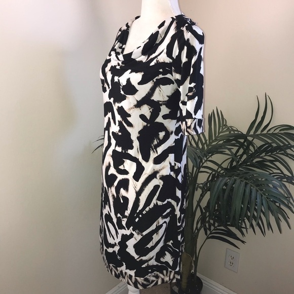 2/$20 Style & Co Drape Neck Stretch Shift Dress (9A) MP - Picture 4 of 6